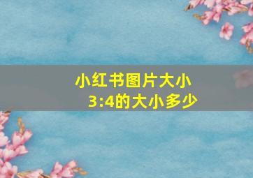 小红书图片大小 3:4的大小多少